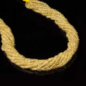 Natural Citrine <b>Stone</b> Faceted Rondelle Gemstone Beads for Jewelry Necklace <b>Bracelet</b> Making 4mm by Indian Manufacturer Supplier - Product Image 1