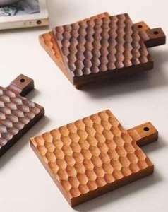 Custom Design Wooden Coasters Set | Natural Solid Wood Drink Coasters for Coffee Tea <b>Beer</b> | Eco Friendly Reusable - Product Image 3