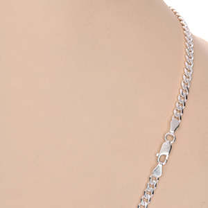 NOVAMART Fine 92.5 Sterling Silver <b>Rope</b> <b>Chain</b> Necklace for Men Boys 20-28 Inches Religious Style Wedding Engagement Wholesale - Product Image 3
