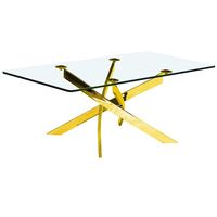 Haut en verre trempé trempé de rectangle foncé rond de meubles modernes pour la table basse