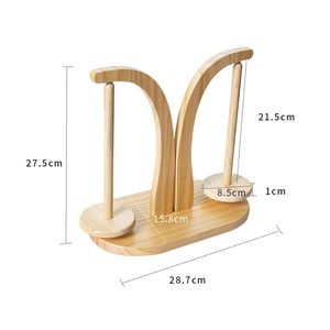 Soporte para hilo de ganchillo, dispensador de hilo de madera portátil de moda Beige para tejer y herramientas de nociones de ganchillo - Product Image 2
