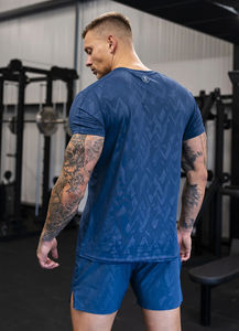 เสื้อยืดออกกำลังกายน้ำหนักเบาสำหรับผู้ชายเสื้อยืดออกกำลังกายออกกำลังกาย88% โพลีเอสเตอร์อีลาสเทน12% กำหนดโลโก้ได้เองกระชับกล้ามเนื้อพิมพ์ซับลิเมชันทั้งหมดแบบไม่มีลาย - Product Image 4