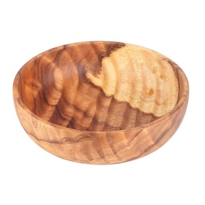 Hand Made <b>Carved</b> <b>Wooden</b> Bowl for Hot <b>Sale</b> Round Thick <b>Wooden</b> Bowl Customized Size Natural Acacia <b>Wooden</b> Food Serving Bowl - Product Image 3