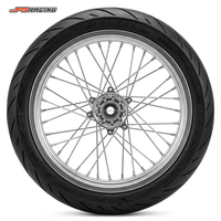 JFGRACING Jantes Supermoto Argent Noir 17 Pouces Kit Pneus Haute Performance pour Surron Ultra Bee 100/80-17 130/70-17 Ebike