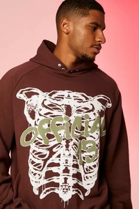 Sweat-shirt à capuche ample en molleton 100 % coton pour hommes, avec broderie de logo personnalisée et fermeture éclair, couleur unie, coupe oversize, vente en gros - Product Image 6