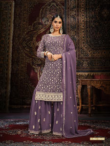Último diseñador Faux Georgette Thread Sequence Work Sharara Suit de Fab Zone - Product Image 6