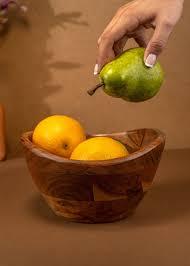 Bol à fruits en bois de qualité supérieure Design unique fait à la main en gros bol à fruits taille personnalisée bol de service en bois à bas prix - Product Image 2