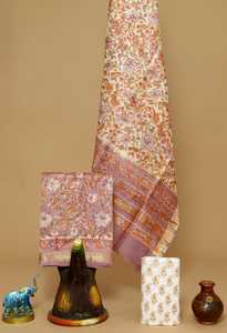 Maheswari วัสดุชุดผ้าไหมเหมาะสำหรับนักออกแบบเครื่องแต่งกายและผู้ผลิตเครื่องแต่งกายสตรีสำหรับขายในใบสีเขียวพิมพ์ - Product Image 2