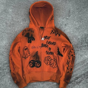 Sudadera con Capucha de Invierno de Punto Grueso, Estampado Gráfico Personalizado 100% Algodón, Estilo Vintage, Holgada, Color Sólido - Product Image 1