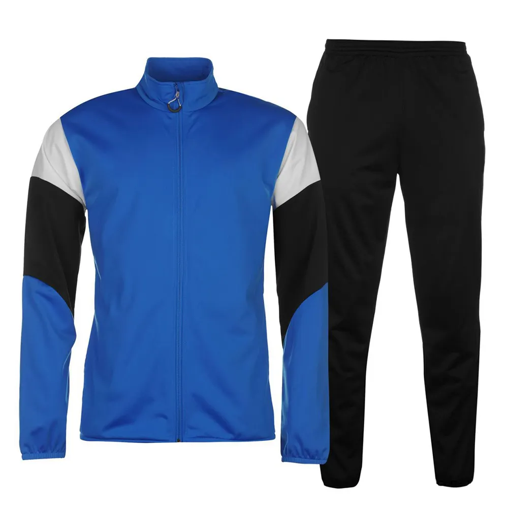 Herren hochwertiger Trainingsanzug vollständig angepasster Kids-Trainingsanzug schwarz Herren Polyester-Sportbekleidung voller Reißverschluss Kapuzen-Laufbekleidung