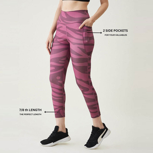 Legging de sport personnalisé sans couture avec poches latérales, taille élastique, effet push-up, pour femme, idéal pour la gym et le fitness - Product Image 3