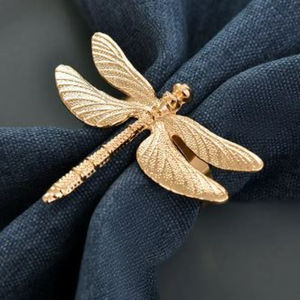 Anneau de serviette de table pour fête de mariage anneau de serviette en forme de libellule en or porte-mouchoirs pour la maison hôtel restaurant accessoires fournitures - Product Image 3