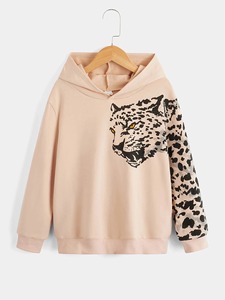 Pull à capuche en coton de style décontracté d'hiver pour femmes sur mesure avec logo à manches longues sur le devant 100% coton - Product Image 5