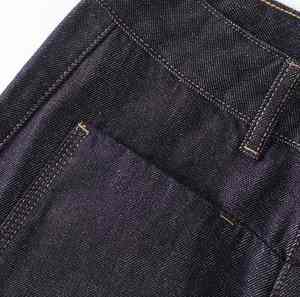 Jeans en denim pour hommes faits sur mesure tissu en coton épais de coupe droite style décontracté à la mode pour streetwear quotidien - Product Image 5