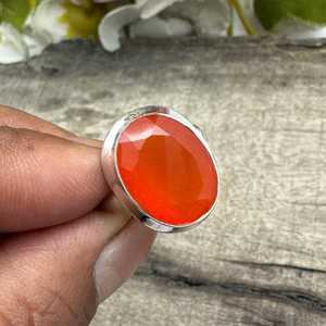 Anillo de Joyería Fina Personalizado Hecho a Mano en Plata Alemana con Ónix Rojo Natural, Vermeil, Venta al Por Mayor - Product Image 1