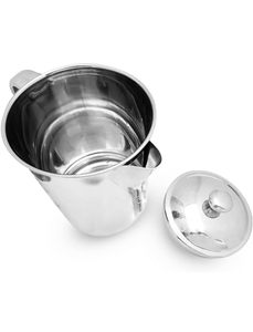 เหยือกน้ำสแตนเลสแบบมีฝาปิดและหูจับขนาด1.5ลิตรเหยือกน้ำโลหะสีเงินเกรดอาหารพรีเมียม - Product Image 6