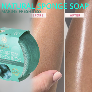 Jabón Sólido Premium Hecho en la UE de Alta Calidad, Marca Privada, Venta al por Mayor, Frescura Marina, Hidratante, con Ingredientes Herbales y Esponja - Product Image 2