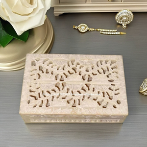 Boîte à bijoux rectangulaire en stéatite 15x10 cm avec conception de sculpture pour emballage de cadeau de mariage et boîte en pierre 6x4 - Product Image 1