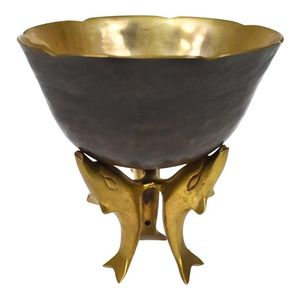 Cuenco de latón pulido con curvas hechas a mano y aspecto real, ideal para regalos formales y colecciones espirituales - Product Image 2