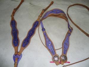 Juego de bridas occidentales de alta calidad, las últimas tachuelas de caballo de cuero con cabeza, riendas de cuello de pecho, juego de bridas de caballo duradero - Product Image 2