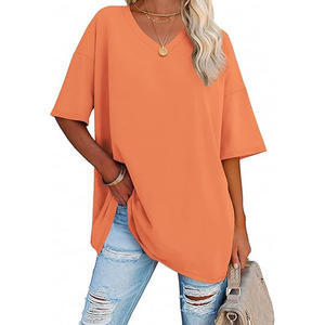 T-shirt personnalisé 100% coton impression lourd eau de javel lavé à l'acide Vintage grande taille femmes t-shirt surdimensionné - Product Image 5