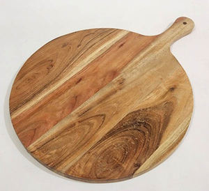 Planche à découper ronde en bois d'acacia et planche à fromage en bambou pour la cuisine, le restaurant et l'hôtel. - Product Image 1