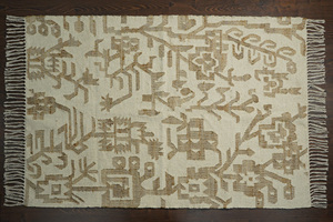 Alfombra minimalista moderna hecha a mano de yute de felpa para exteriores, alfombra lavable de origen ético duradera con máximo impacto - Product Image 4