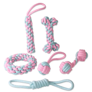 Juguete de Cuerda de Algodón para Masticar para Perros, de Alta Calidad, para Limpiar los Dientes, Resistente a Mordeduras, Tejido a Mano, Estilo Navideño con Ciervo Sika - Product Image 3