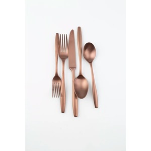 Couverts élégants en acier inoxydable or rose mat pour les repas de luxe, les fêtes de mariage et la décoration de table de cuisine moderne d'Inde - Product Image 2