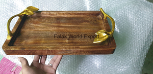 Bandeja de madera de lujo moderna con incrustaciones de perlas Madre, bandeja de servicio de diseño Floral pulido para dulces de caramelo de Chocolate, propósito decorativo - Product Image 4