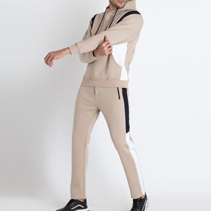 Vêtements de sport décontractés pour hommes, survêtement à capuche, fermeture à cordon, nylon/coton, coupe-vent, doublure en polaire pour hommes - Product Image 4