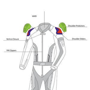 Combinaison de moto de qualité supérieure Combinaison en cuir de moto personnalisée Combinaison de course de moto de premier rang - Product Image 5