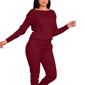 Chándal personalizable de 2 piezas de invierno para hombre, 100% de algodón, camisetas de manga larga tejidas transpirables y pantalones para correr - Product Image 3