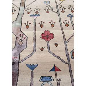 Freedom Manchaha Ivory Hand Knotted Wool Bamboo Silk <b>Rug</b> 10mm Thick Rectangular Abstract Pattern for Home Bedroom Decor-Les-8302 - Product Image 3