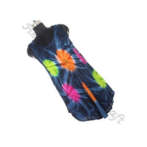 Indio hermoso Tie Dye impreso rayón tela étnica hecha a mano rayón tela vestido atractivo Tie Dye largo abierto Maxi vestido mujeres - Product Image 1