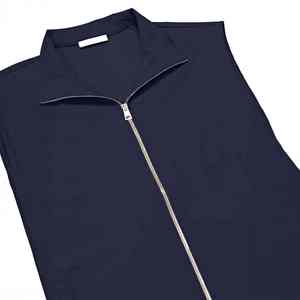 Veste sans manches imperméable coupe-vent décontractée en nylon camouflage marine à demi-zip avec logo frontal - Product Image 5