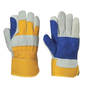 Gants de travail en cuir de vachette fendu haute performance XL Sécurité de protection personnelle résistante à l'abrasion renforcée robuste - Product Image 1