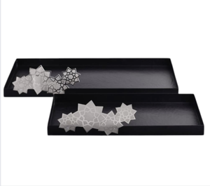 Bandeja de servicio de aluminio de nuevo diseño, acabado esmaltado para el hogar, Hotel, Oriente Medio, juego de bandeja Vintage grande decorativa, uso de servicio - Product Image 1