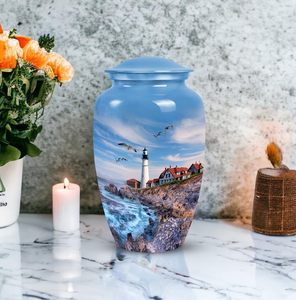 Maison lumineuse sur le rivage urne pour cendres maman et papa urne de crémation cendres adultes urnes funéraires pour hommes et femmes taille personnalisée décorative funéraire - Product Image 4