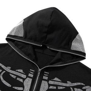 Sweat à capuche décontracté à fermeture éclair pour hommes le plus vendu avec un design imprimé à la mode Saison d'hiver Produit de gros fabriqué en usine - Product Image 4