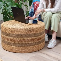 Pouf en herbe de mer compressée, tissage à la main, tabouret en herbe de mer, poufs, ottomanes, tabourets, vente en gros d'usine