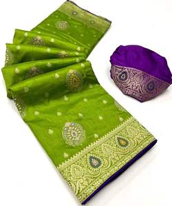 เสื้อลูกไม้ผ้าโปร่งบางสำหรับปาร์ตี้ส่าหรีกับดอกไม้ - Product Image 2