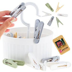 Juego de Cestas con Pinzas para Toallas de Baño, de Tela y Metal, para Secar Ropa, Edredones, Alimentos y Utensilios en la Sala de Estar - Product Image 1