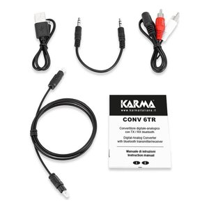 Karma <b>Bluetooth</b> Audio Receiver Transmitter 5.0 Black Compact Wireless Audio <b>Adapter</b> for Home Car Stereo Systems - Product Image 3