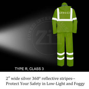 Low MOQ New Design High Performance ANSI Class 1 <b>LED</b> Flash Waterproof Work Wear Safety Hi-Vis Reflective Logo Overall Suit for - Product Image 5