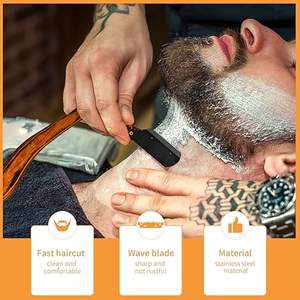 Maquinilla de afeitar profesional de borde recto, afeitadora manual para hombres para peluquero - Product Image 2