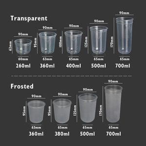 Gobelet jetable transparent en PP injecté en forme de U de 90 mm avec couvercles, disponible en tailles de 260 à 700 ml, pour café glacé, <span class=keywords><strong>bubble</strong></span> <span class=keywords><strong>tea</strong></span> et boissons froides - Product Image 6