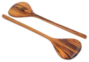 Juego de 2 herramientas de ensalada de madera de acacia marrón oscuro, utensilios de servicio de lujo hechos a mano para el hogar, Hotel, restaurante, eventos de noche de boda - Product Image 5