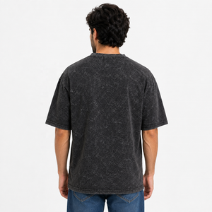 Camiseta de Manga Corta de Alta Calidad, 100% Algodón Tejido, 220g, Impresión DTF, Estilo Vintage Lavado, Personalizable con Logotipo Frontal, Transpirable - Product Image 2