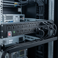 PDU 1U 19 pouces pour rack, 8 prises US/UK 16A, boîtier de distribution d'alimentation en aluminium, protection contre les surtensions pour centre de données